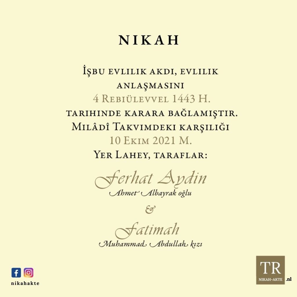 Nikah in het Turks 2